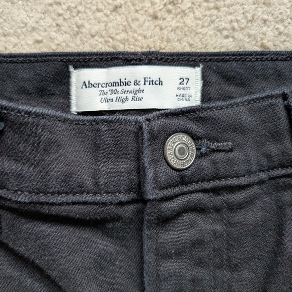 Abercrombie & Fitch 90's Straight Ultra High Rise Denim Jeans 27/4S - Picture 8 of 14